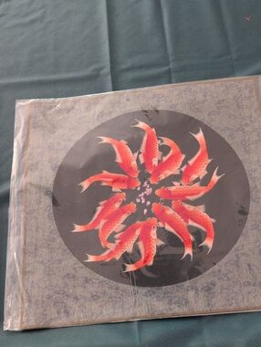 embroidered koi art piece